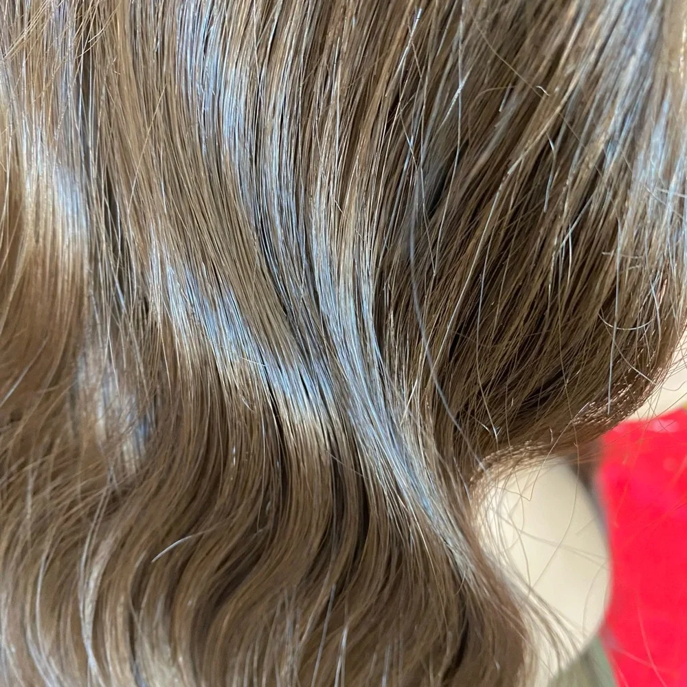 lace front wig- wavy chocolate brunette